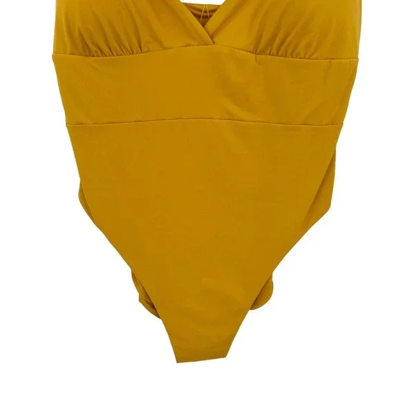 Andie Swim Womens The Bronti One Piece Swimsuit Golden Yellow Plus Size 2XL - Picture 4 of 11